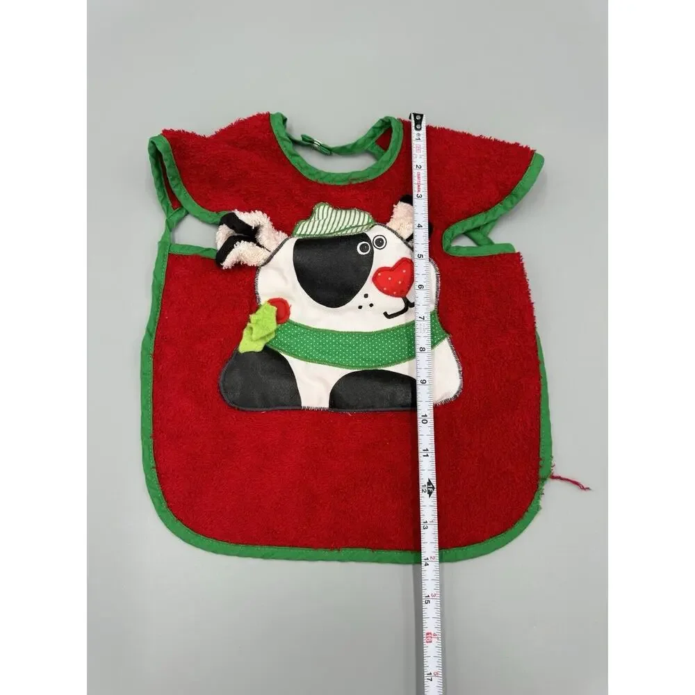 VTG Christmas Large Pullover CLOTH BIB Mullin Square Kids Baby‎ Bib READ DETAILS